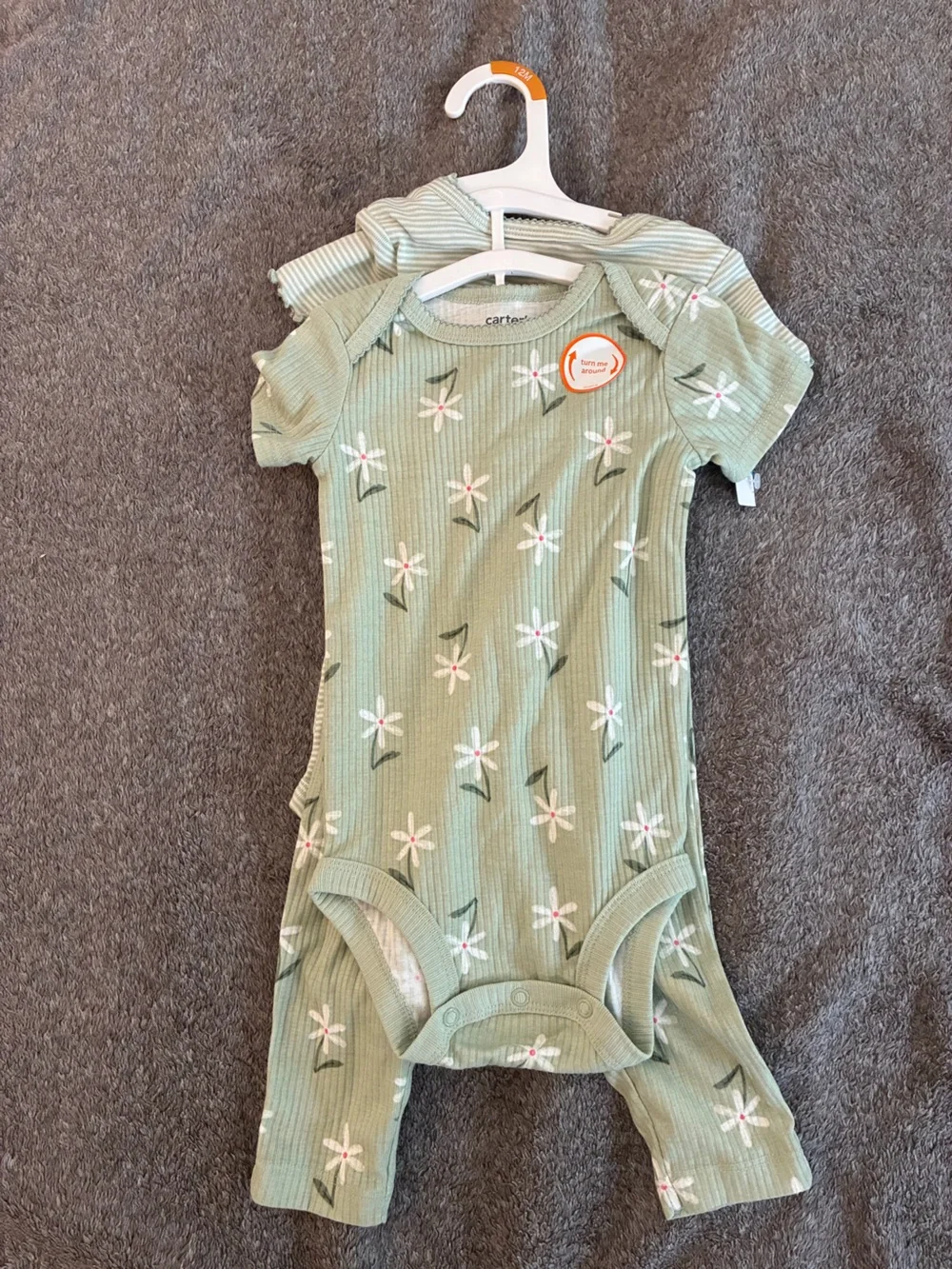 Carter's Sage Green Floral 3piece set